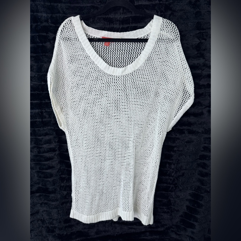 Tommy Bahama Cream Knit Mesh Top